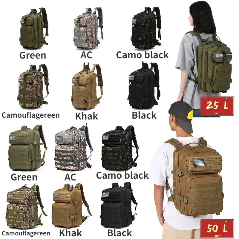 Heavy Duty Tactical Backpacks 25Ltr and 50Ltr